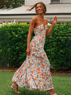 Blanca Elevated Halterneck Maxi Summer Dress with Floral Print Evening Wear Edit