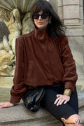 Suede Cardigan Long Sleeve Coat