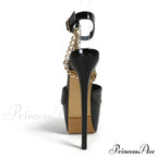Summer 16 CM Super High Heels Platform Sandals - Black