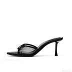 Summer Bow Decorated Mesh Fabric High-heeled Fashion Low Heel Pump