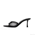 Summer Bow Decorated Mesh Fabric High-heeled Fashion Low Heel Pump