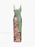 Green Floral Long Dress