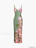 Green Floral Long Dress