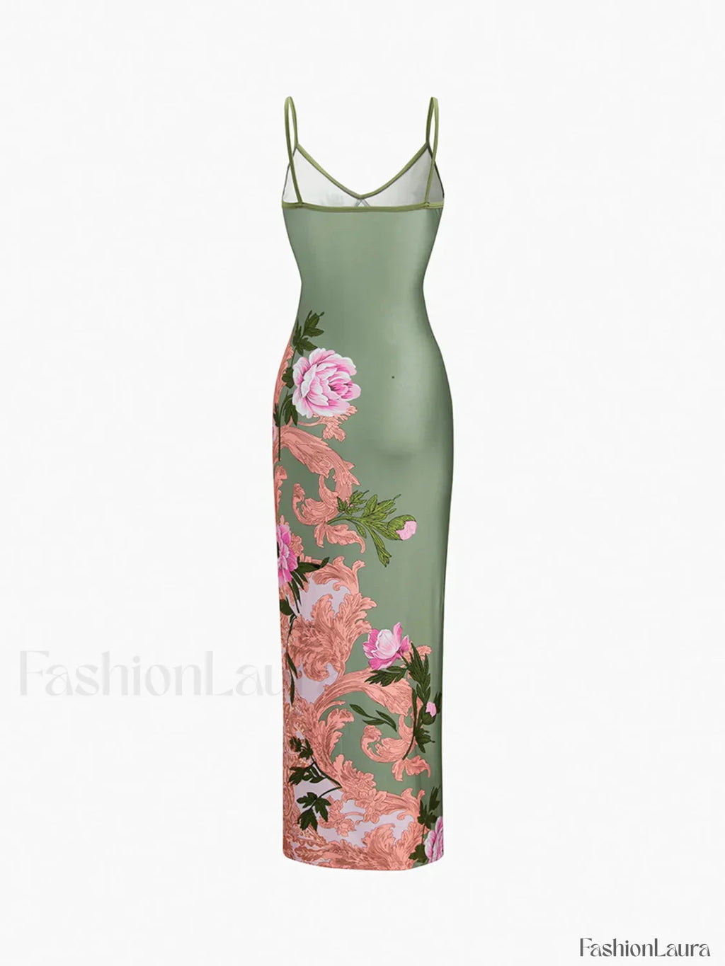 Green Floral Long Dress