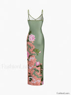 Green Floral Long Dress