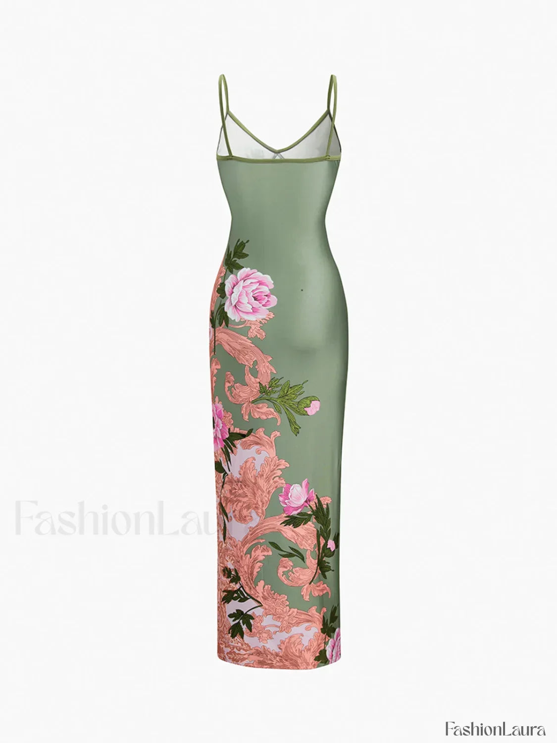Green Floral Long Dress
