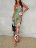 Green Floral Long Dress