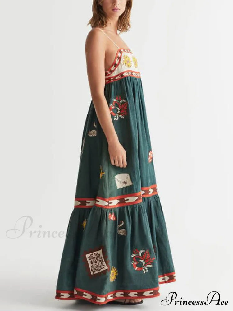 Summer Fun Unique Charming Printed Midi Dress