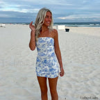 Summer Printed Tube Mini Dress