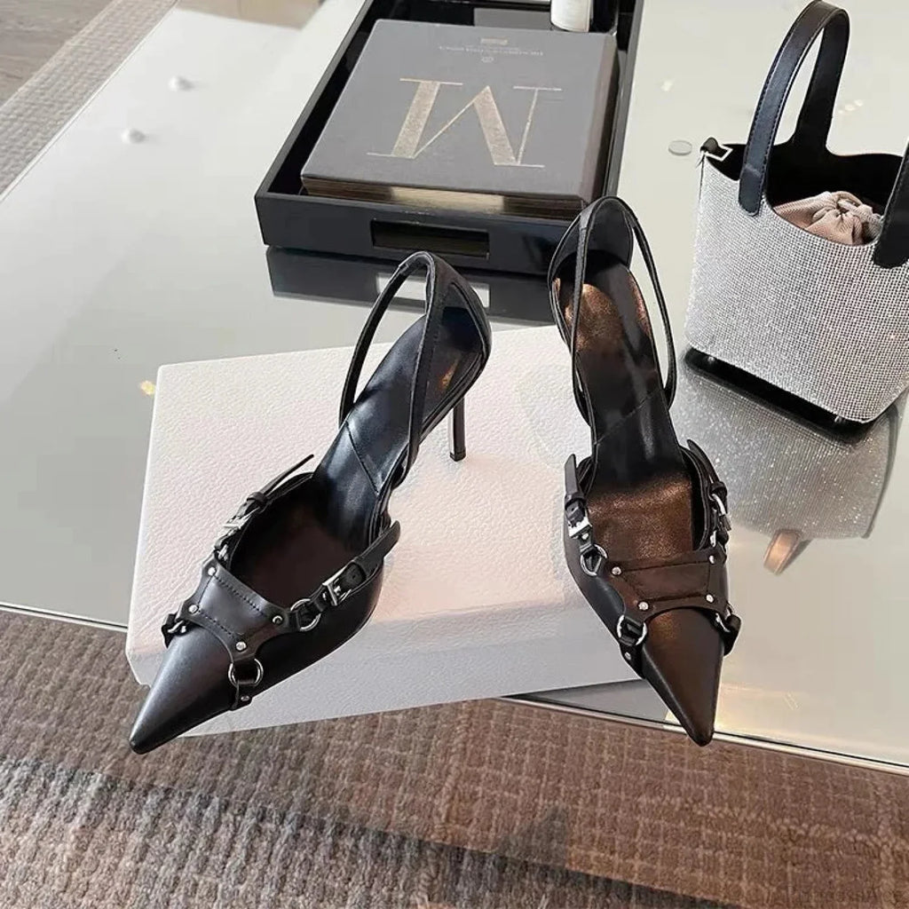 Superficial Comfort Gothic Lace-Up Black Tall Heel