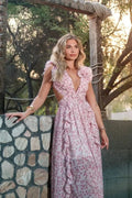 Suzanne Floral Printed Cut - out Maxi Dress
