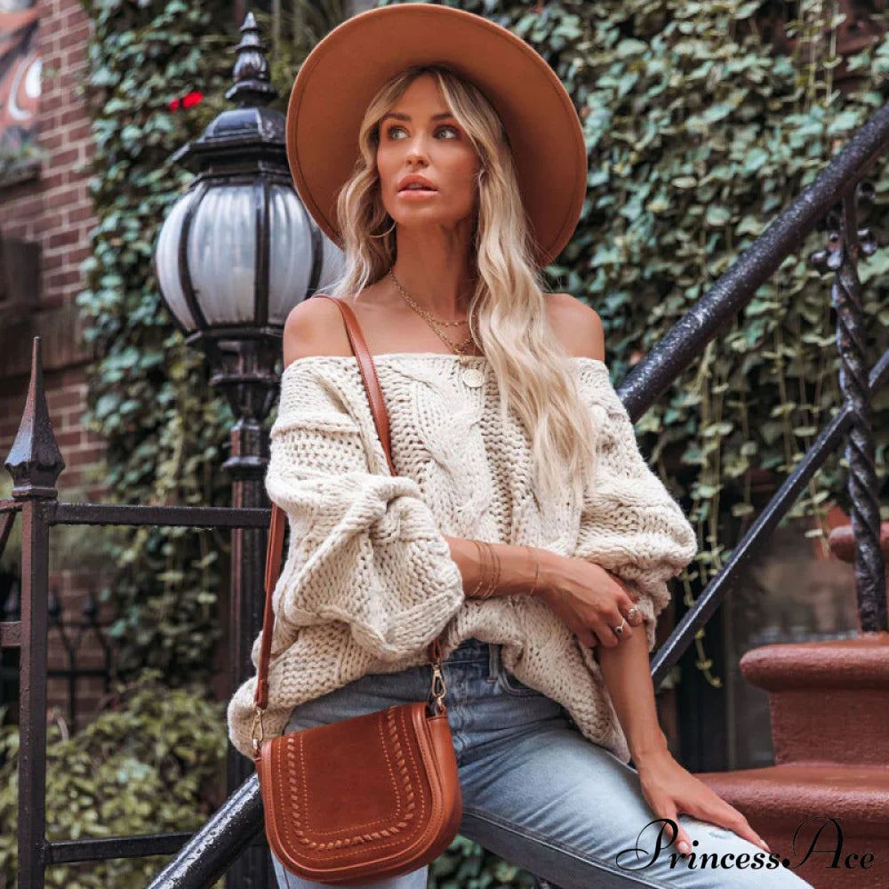 sweater style neck and knitted European Women's loose - round - American pullover
