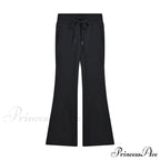 Sweatpants Low-waisted Black Grey Drawstring Flare Streetwear Quality Pants