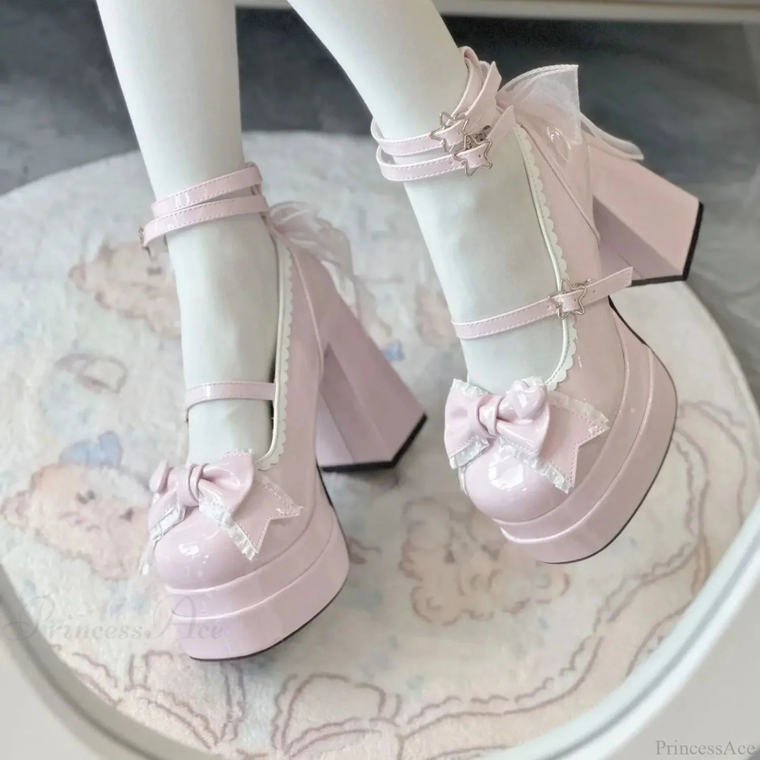 Synthetic Leather Lolita Gothic Tall Heel