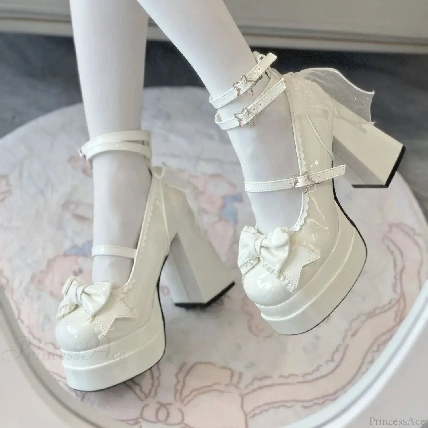 Synthetic Leather Lolita Gothic Tall Heel