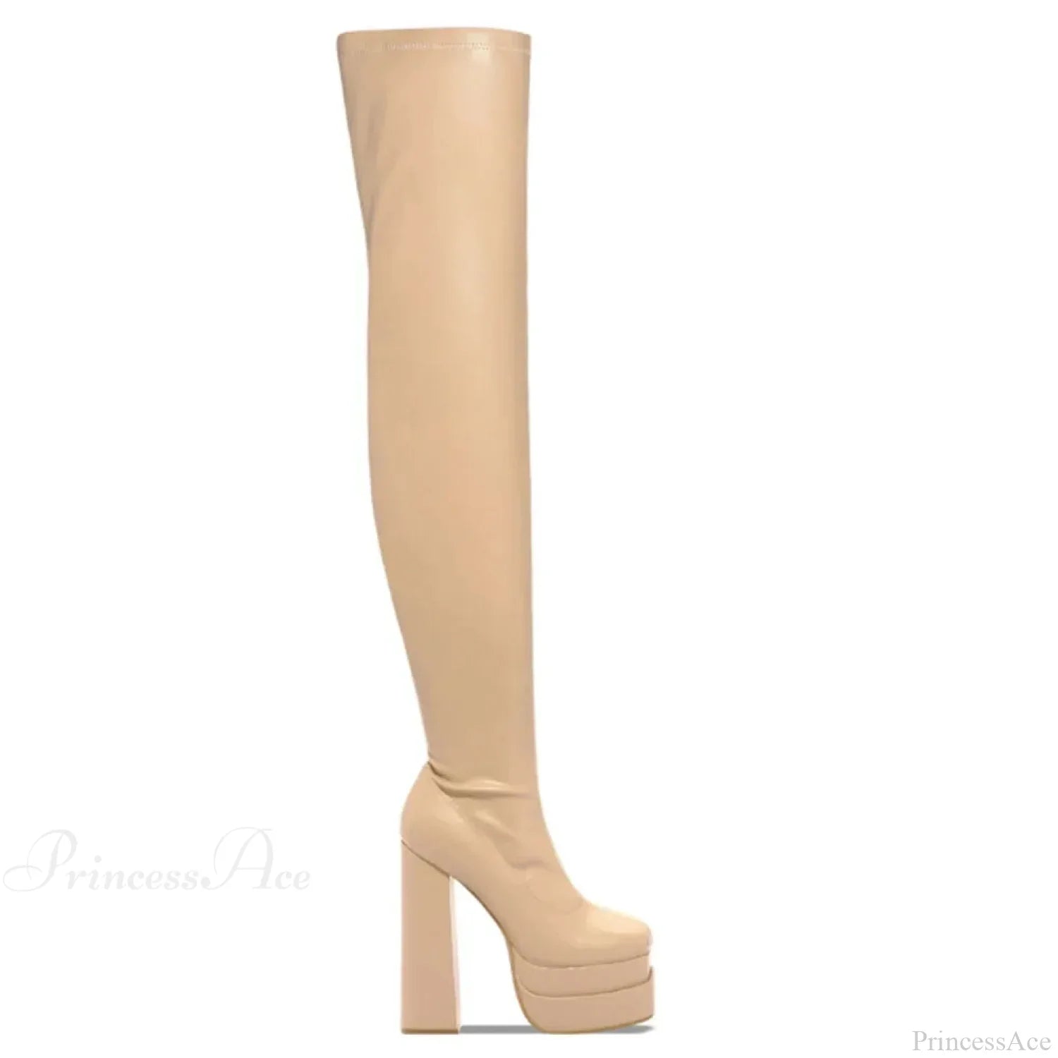 Tall Heeled Above The Knee Platform Winter Boot