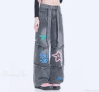 Tall Waist Dark Tassels Denim Pant