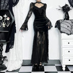Tall Waist Mysterious Style Full-Length Dress