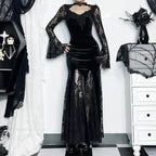 Tall Waist Mysterious Style Full-Length Dress