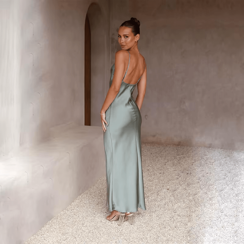 Elizabeth Timeless Satin Dress with an Open Back and Design Boutique Collection