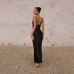 Elizabeth Timeless Satin Dress with an Open Back and Design Boutique Collection