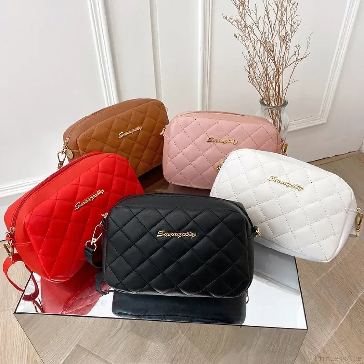 Tassel Embroidery Camera Crossbody Bag