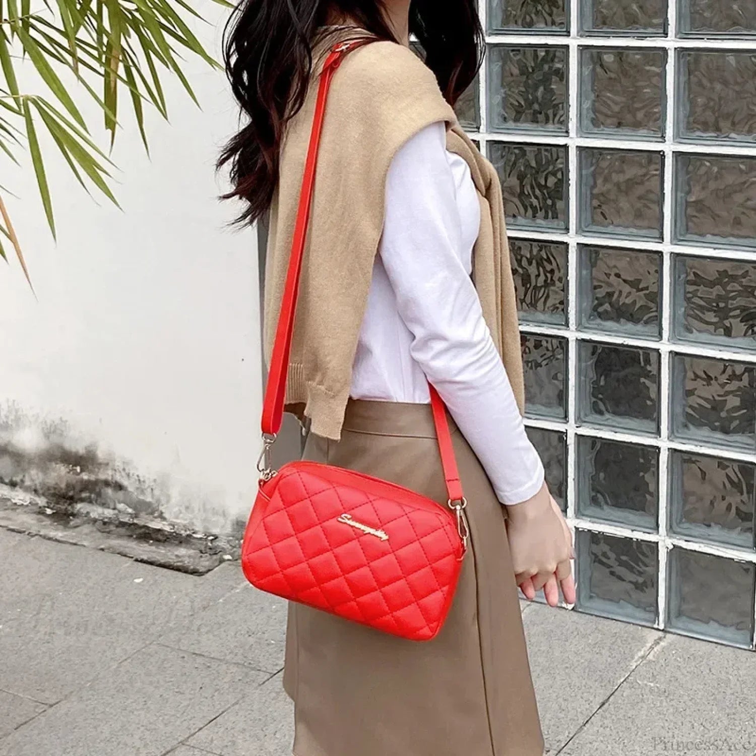 Tassel Embroidery Camera Crossbody Bag