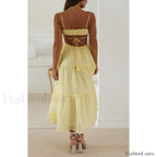 Tassel Tie-Up Cutout Midi Dress
