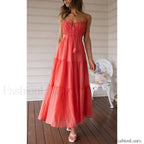 Tassel Tie-Up Cutout Midi Dress