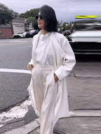 Tassel Turtleneck Irregular Button Overcoat