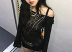 Tattoo Print Knit Top