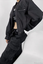 Techwear Utility Loose Casual Zip Jacket