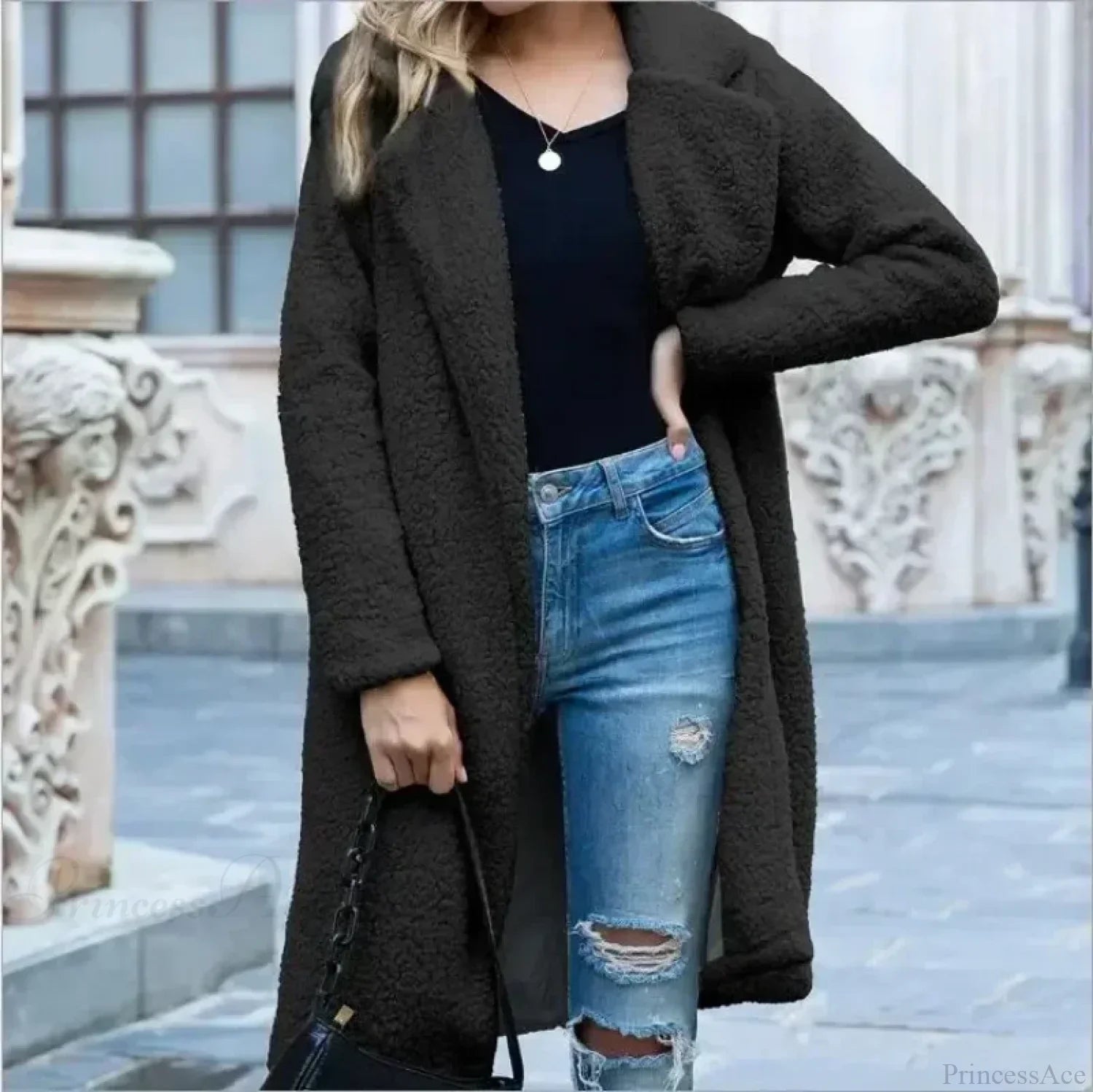 Teddy Bear Plush Turtleneck Overcoat