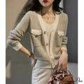 Temperament Small Fragrant Wind Cashmere Loose V-neck Thin Cardigan
