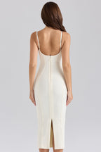 Bandage Spaghetti Strap Scoop Neck Contour Seam Mini Dress