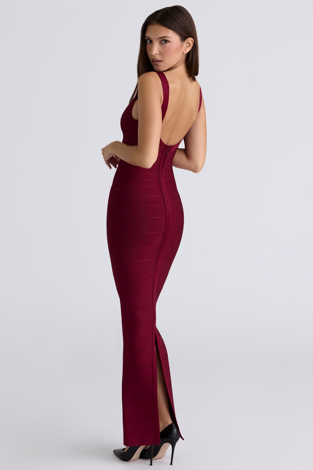 Sleeveless Scoop Neck Bandage Mermaid Maxi Dress