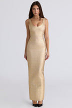 Sleeveless Scoop Neck Bandage Mermaid Maxi Dress