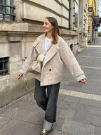 Thick Woolen Cropped Coat