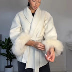Thicken Woolen Lapel Double-Breasted Overcoat