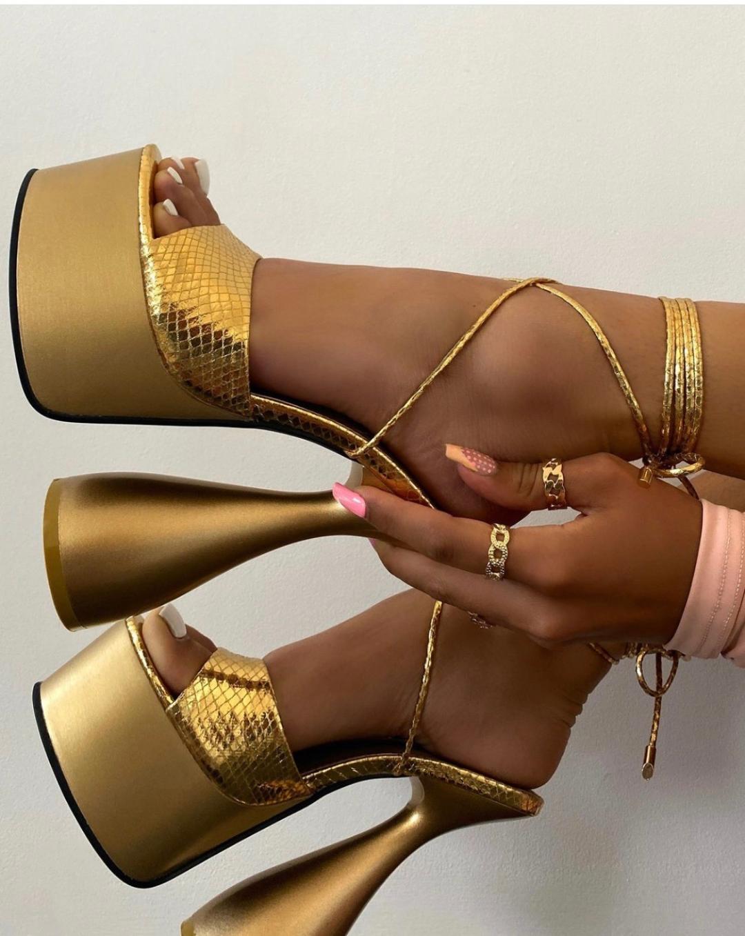 Gold Coming In Hot Heels