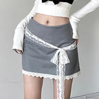 Tie-Up High Waist Retro Skirt