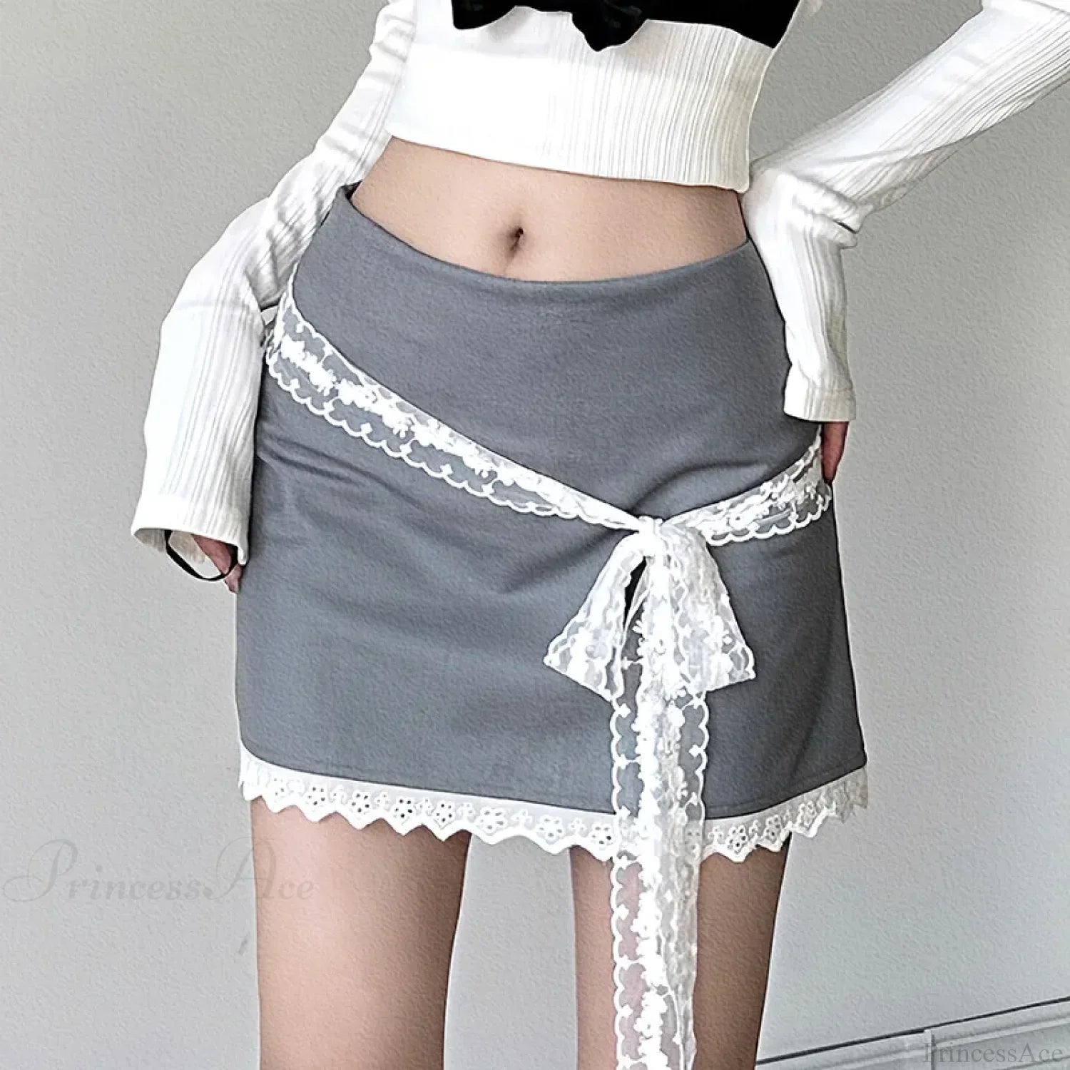 Tie-Up High Waist Retro Skirt