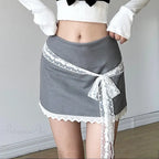 Tie-Up High Waist Retro Skirt