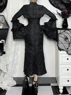Tie-Up Woven Spaghetti Strap Full-Length Dress
