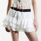 Tiered Ruffle Drawstring Skirt