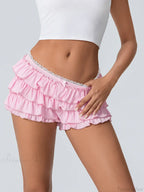 Tiered Ruffled Elastic Waist Short