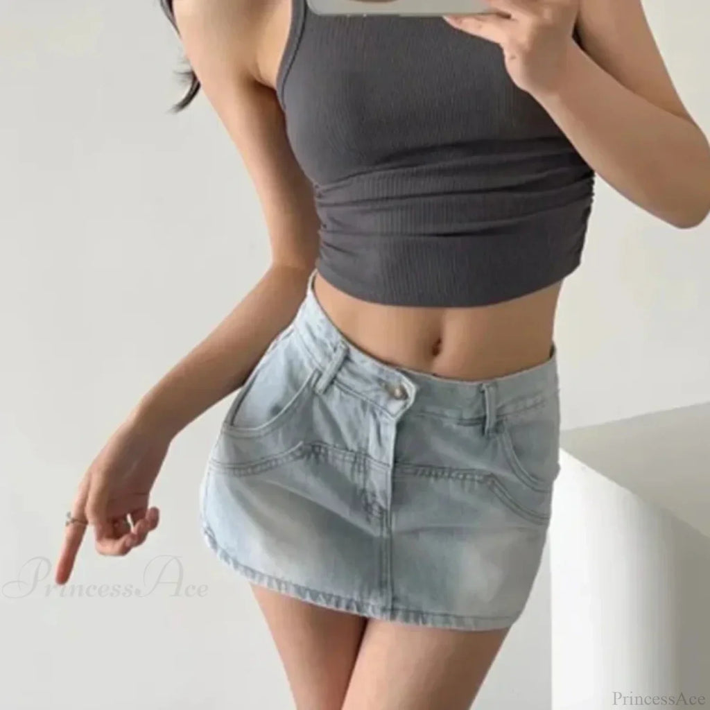 Tight Party Blue Denim Skirt