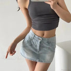 Tight Party Blue Denim Skirt