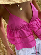 Bright Pink Elegant Crop Top