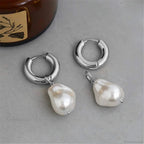 Tranquil Dove Ceramic Metal Circle Hoop Earring